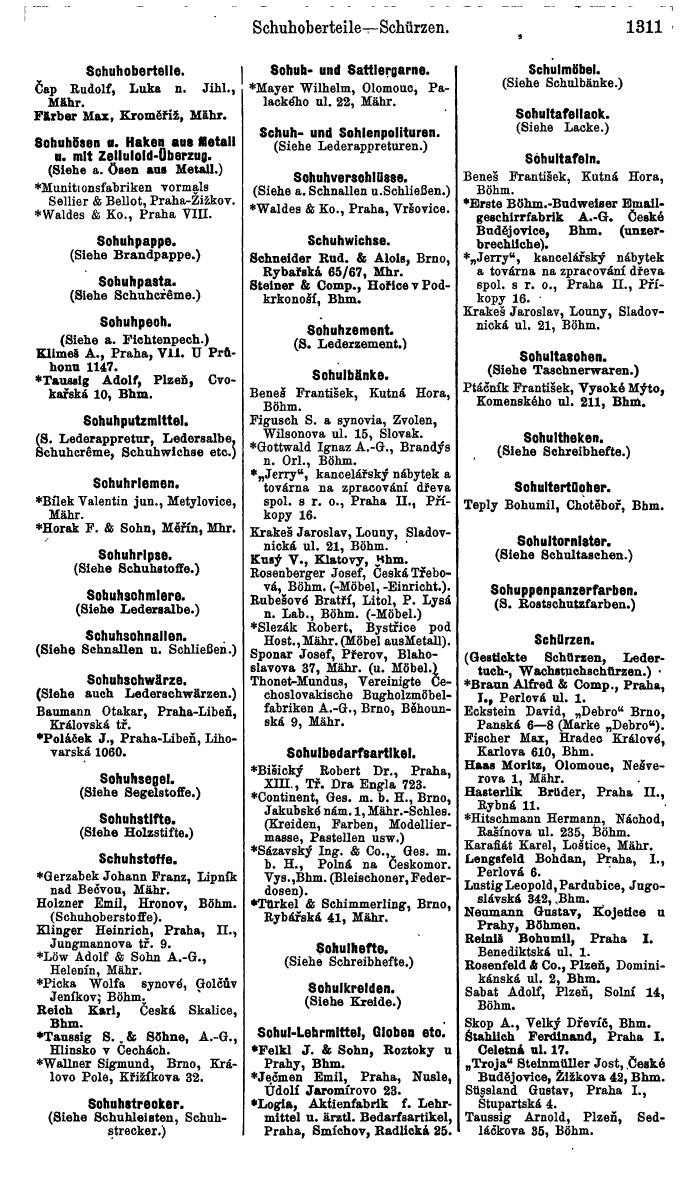 Compass. Industrielles Jahrbuch 1939:  Böhmen und Mähren, Slowakei, Karpatho-Russland. - Seite 1299