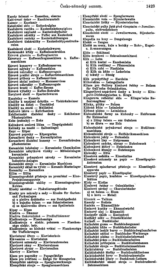 Compass. Industrielles Jahrbuch 1939:  Böhmen und Mähren, Slowakei, Karpatho-Russland. - Page 1395