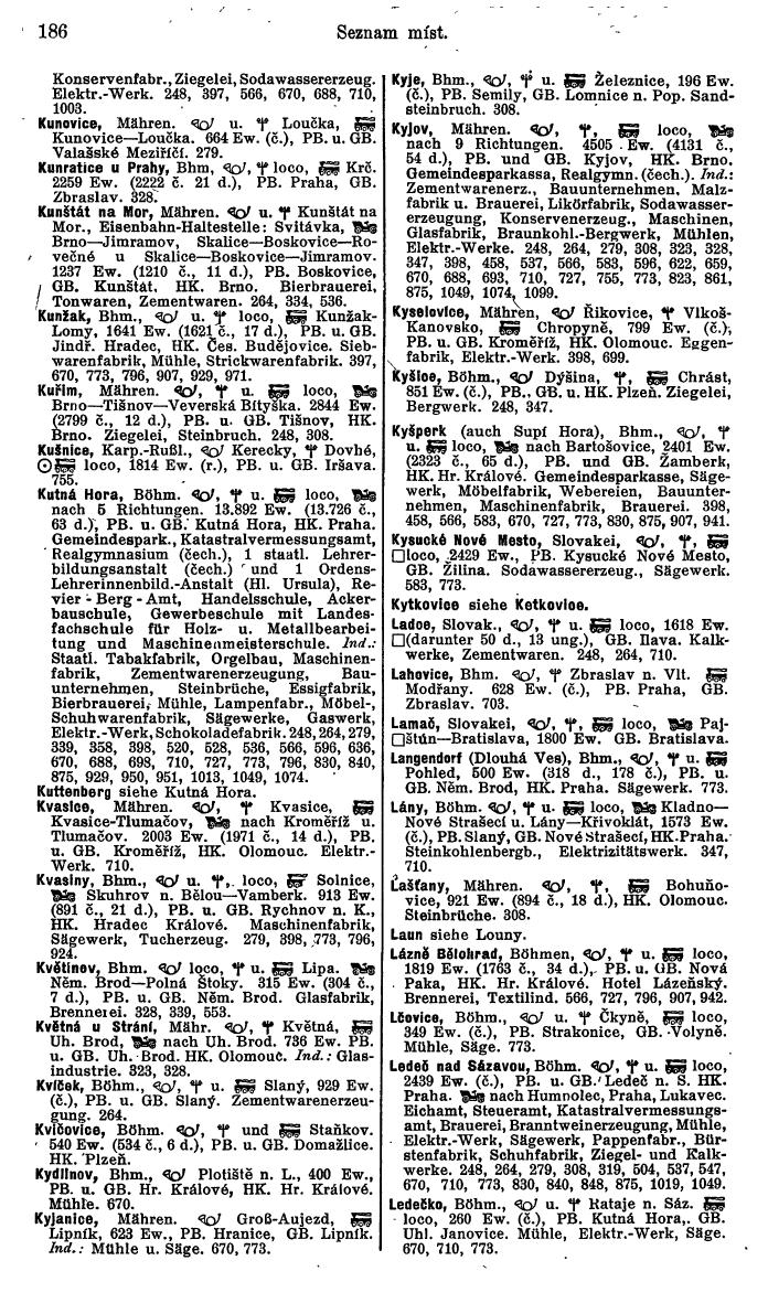 Compass. Industrielles Jahrbuch 1939:  Böhmen und Mähren, Slowakei, Karpatho-Russland. - Page 166