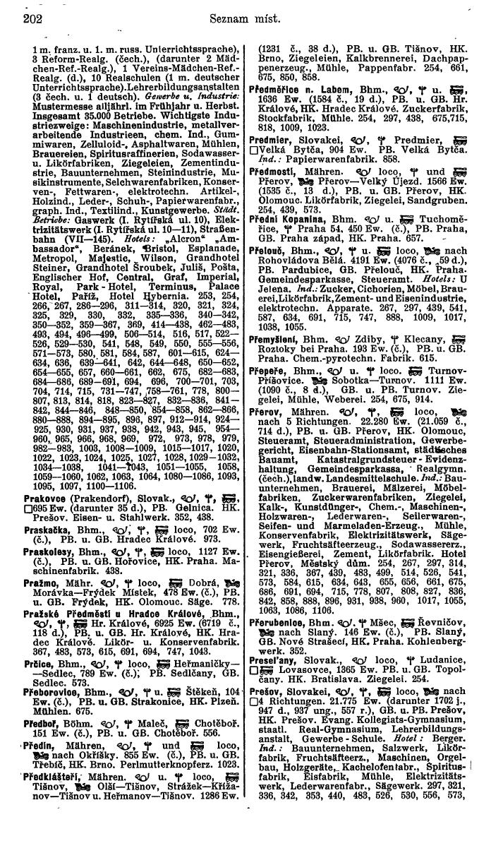 Compass. Industrielles Jahrbuch 1939:  Böhmen und Mähren, Slowakei, Karpatho-Russland. - Page 182