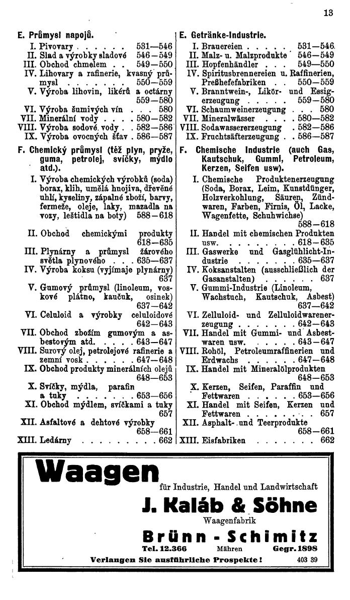 Compass. Industrielles Jahrbuch 1939:  Böhmen und Mähren, Slowakei, Karpatho-Russland. - Seite 19