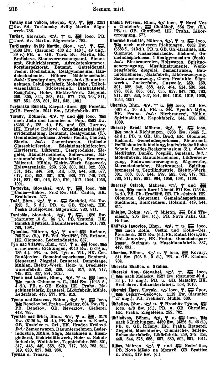 Compass. Industrielles Jahrbuch 1939:  Böhmen und Mähren, Slowakei, Karpatho-Russland. - Page 196