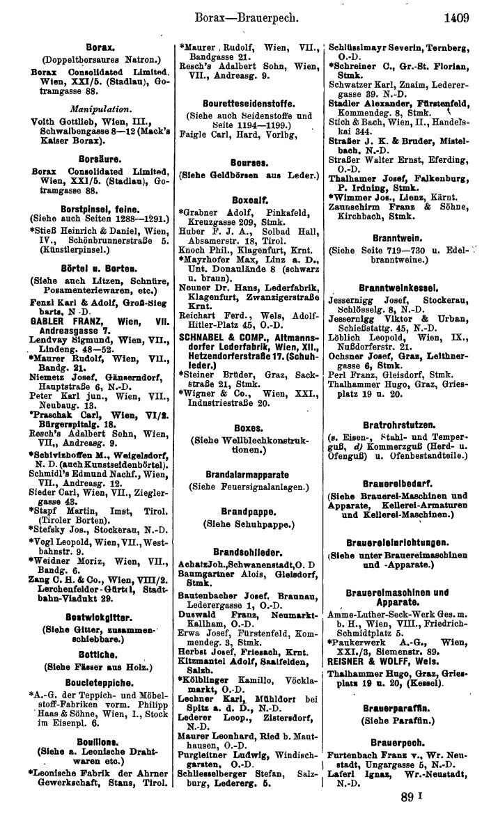 Compass. Kommerzielles Jahrbuch 1939: Österreich. - Seite 1481