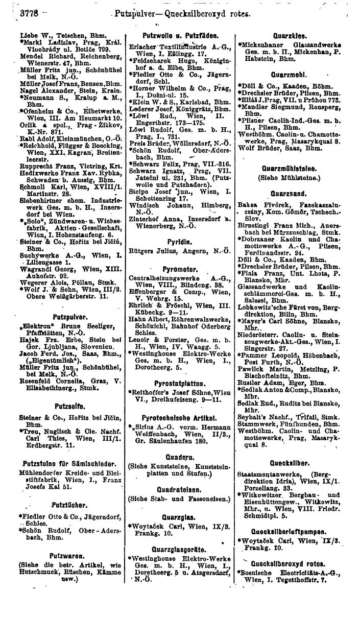 Compass. Industrie 1920/21, Band VI: Deutschösterreich, Tschechoslowakei, Ungarn, Jugoslawien. - Page 1218