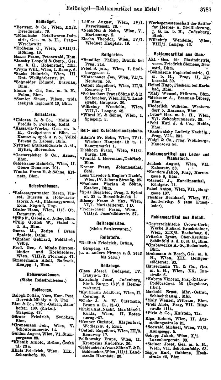 Compass. Industrie 1920/21, Band VI: Deutschösterreich, Tschechoslowakei, Ungarn, Jugoslawien. - Page 1227