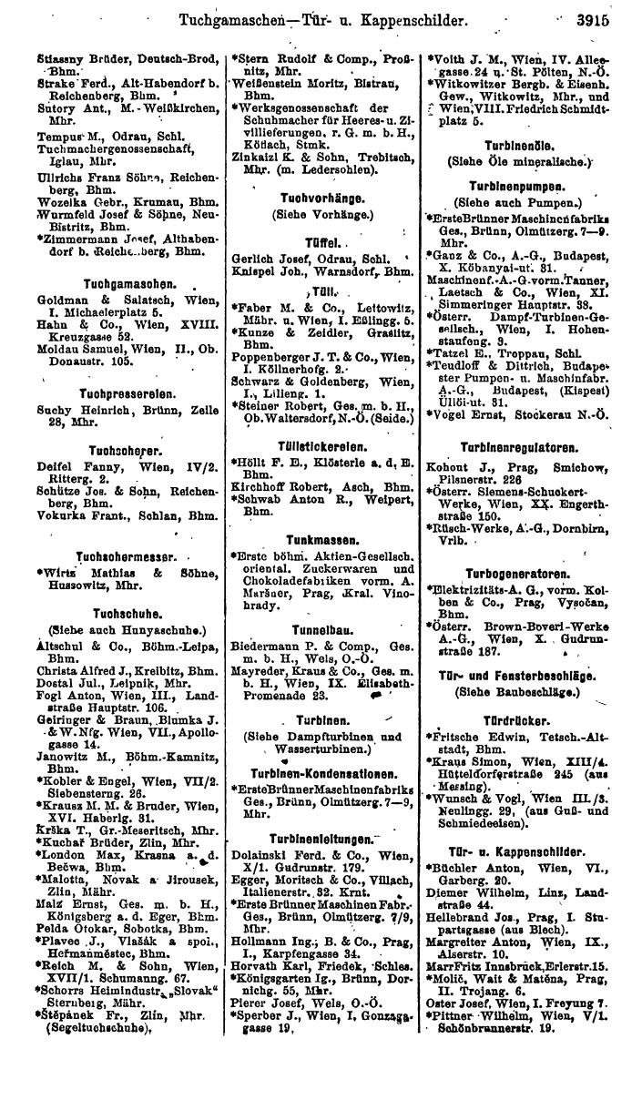 Compass. Industrie 1920/21, Band VI: Deutschösterreich, Tschechoslowakei, Ungarn, Jugoslawien. - Page 1357