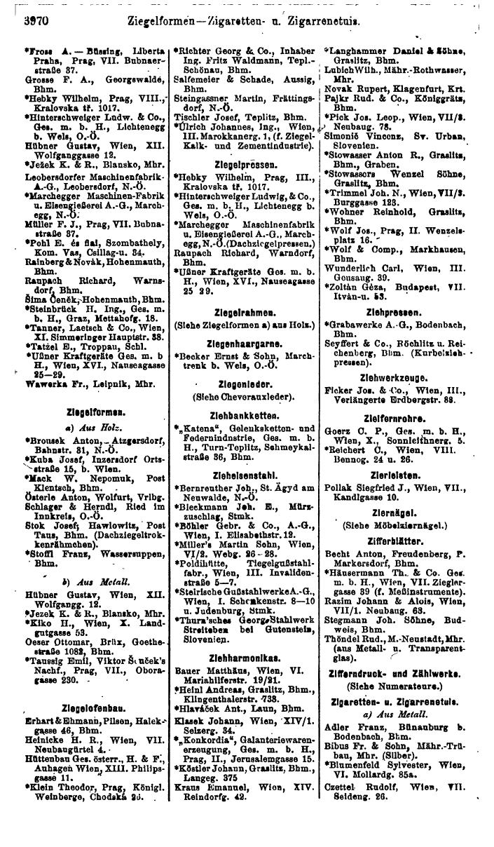 Compass. Industrie 1920/21, Band VI: Deutschösterreich, Tschechoslowakei, Ungarn, Jugoslawien. - Page 1420