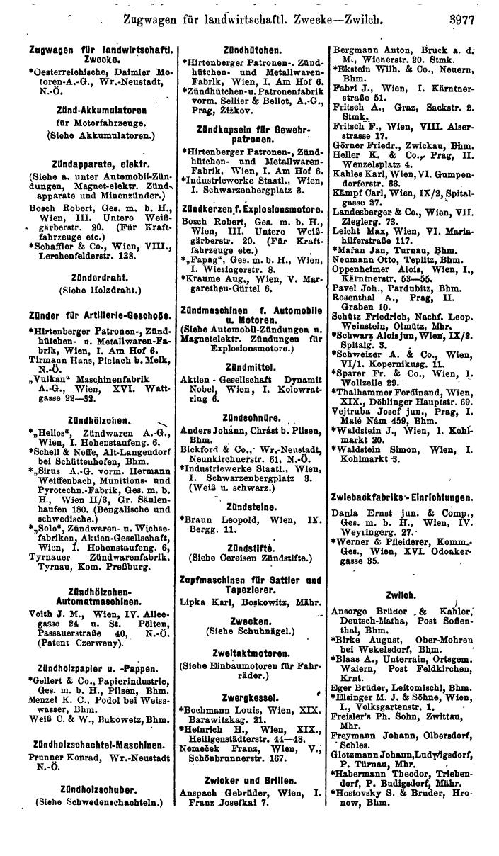 Compass. Industrie 1920/21, Band VI: Deutschösterreich, Tschechoslowakei, Ungarn, Jugoslawien. - Page 1427