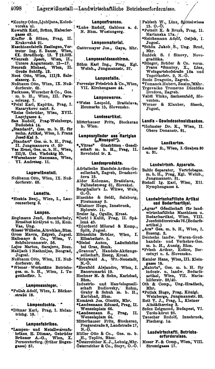 Compass. Industrie 1920/21, Band VI: Deutschösterreich, Tschechoslowakei, Ungarn, Jugoslawien. - Page 1550