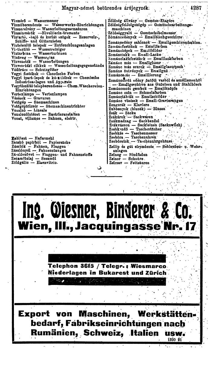 Compass. Industrie 1920/21, Band VI: Deutschösterreich, Tschechoslowakei, Ungarn, Jugoslawien. - Page 1739