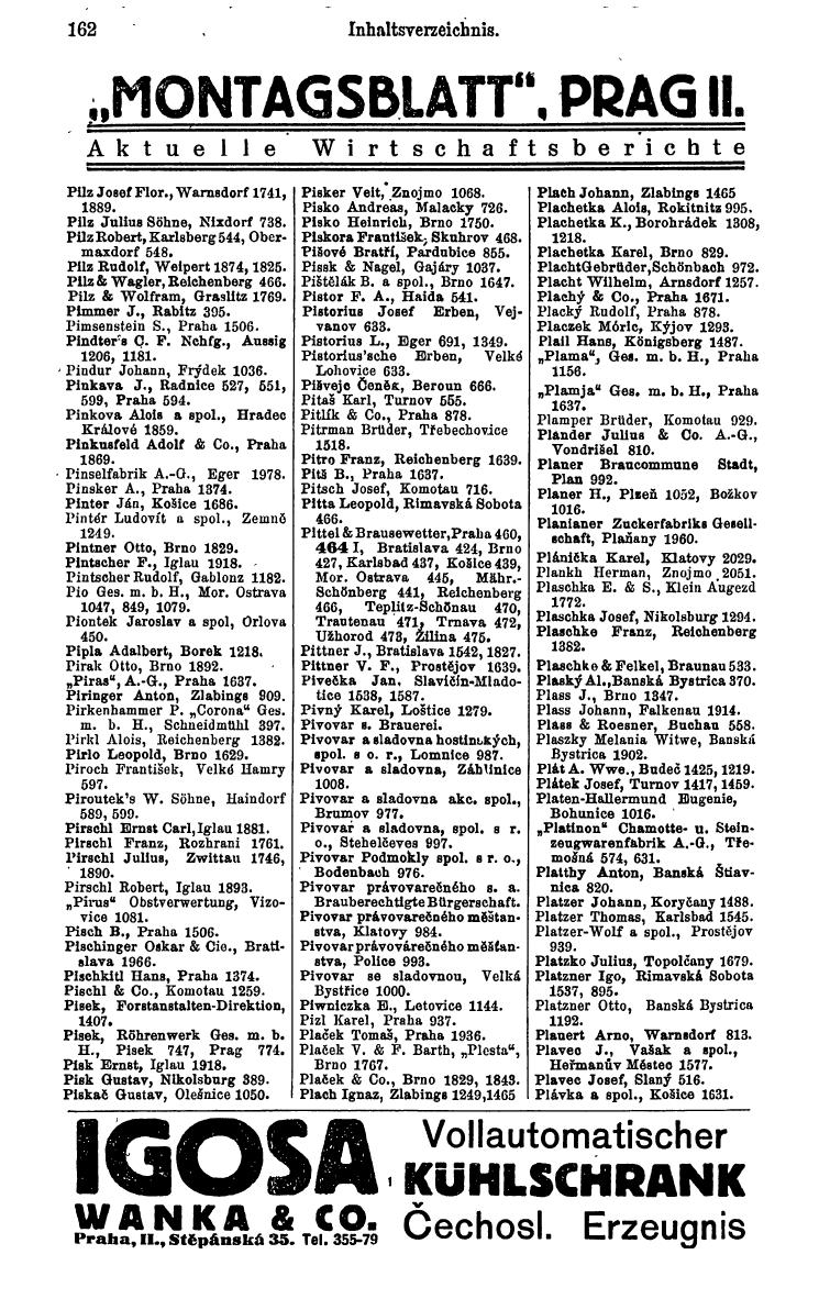 Compass. Industrielles Jahrbuch 1931: Čechoslovakei. - Seite 204