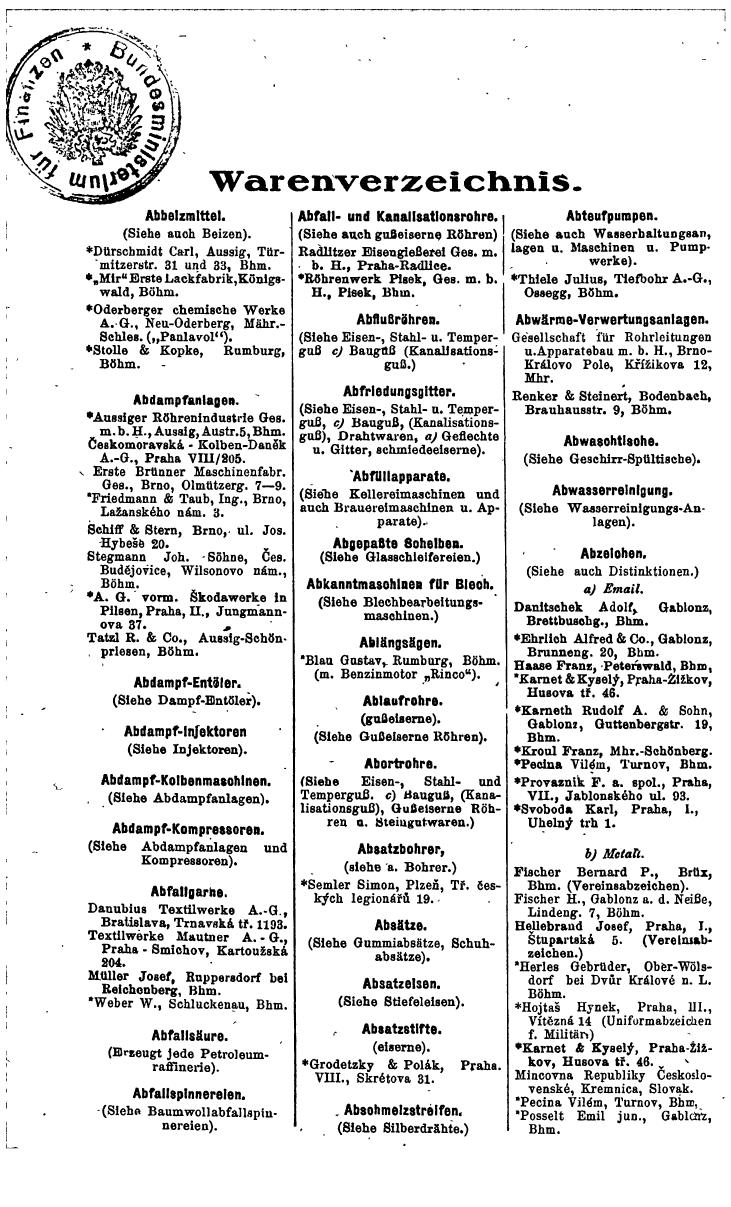 Compass. Industrielles Jahrbuch 1932: Čechoslovakei. - Page 2158