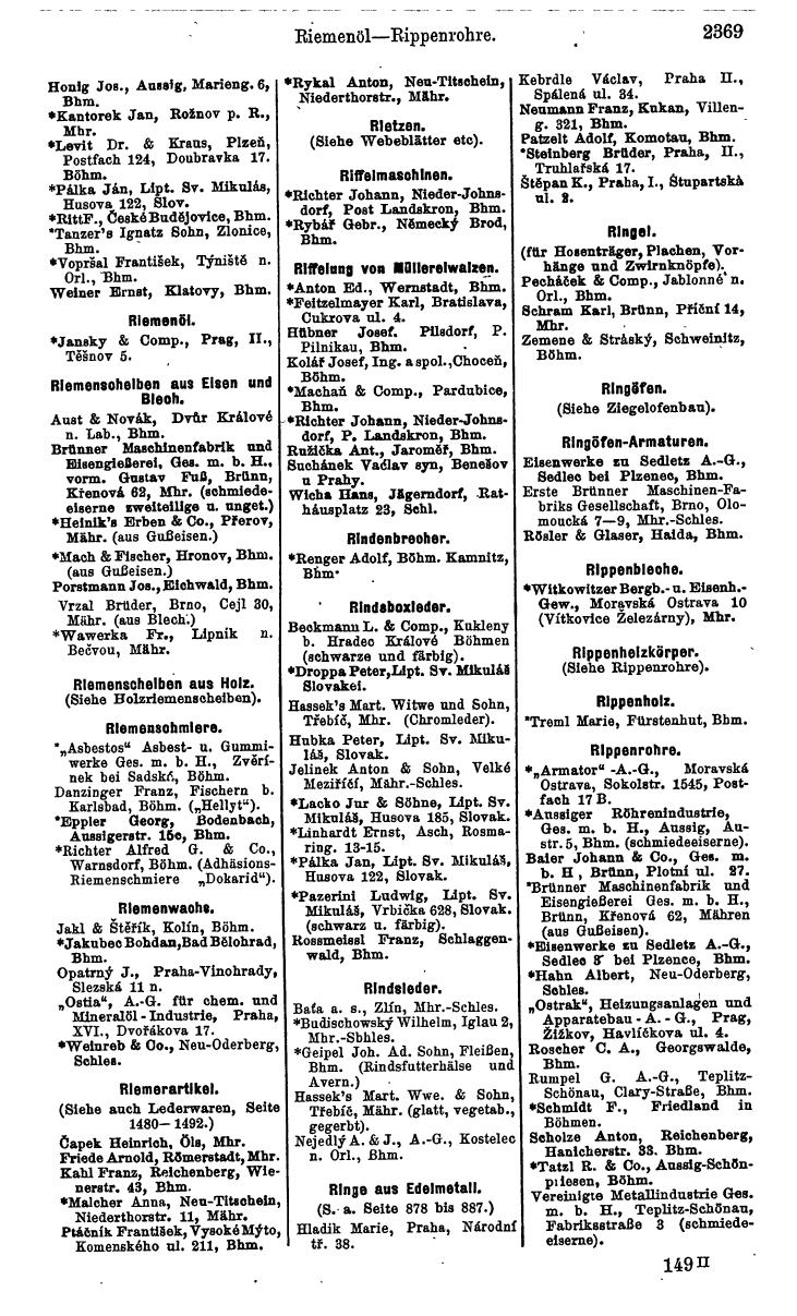 Compass. Industrielles Jahrbuch 1932: Čechoslovakei. - Page 2445