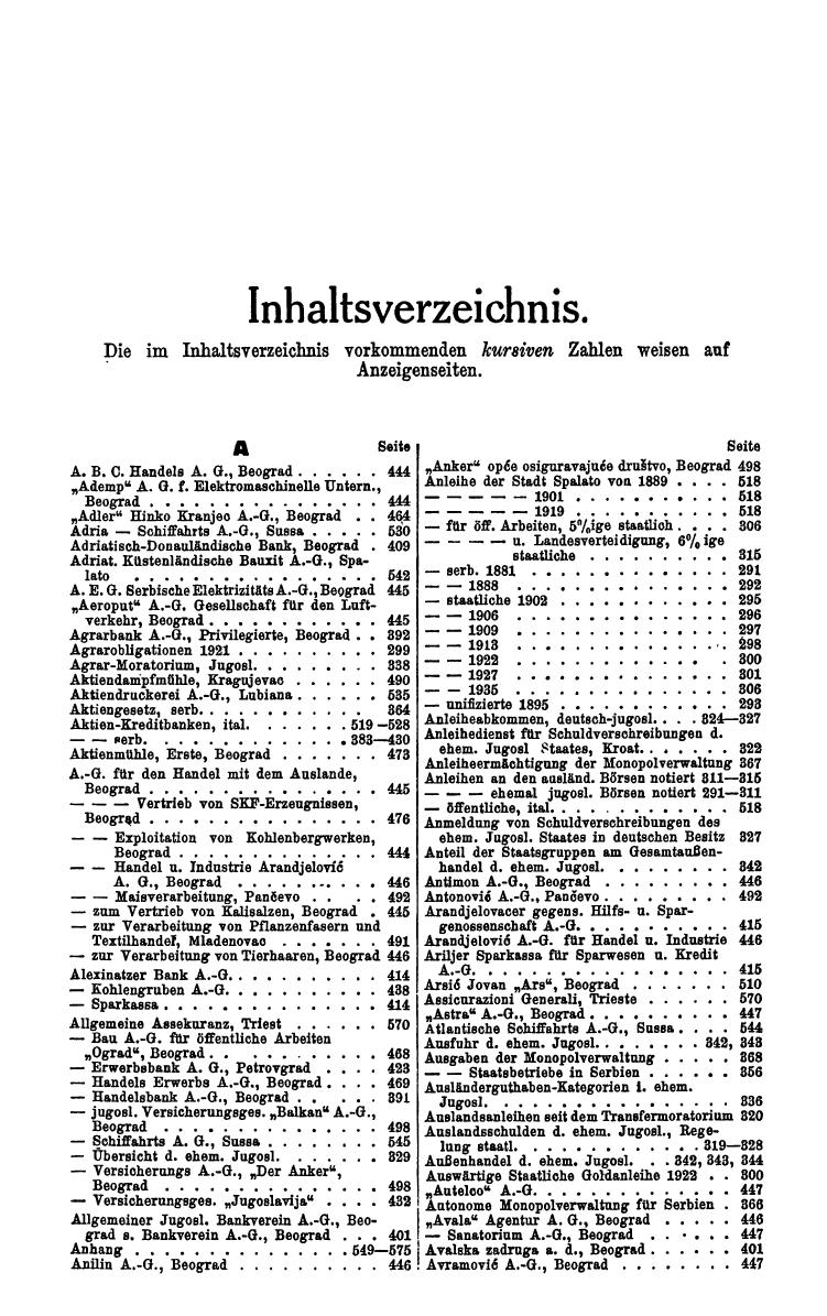 Compass. Finanzielles Jahrbuch 1942: Kroatien, Serbien - Seite 321