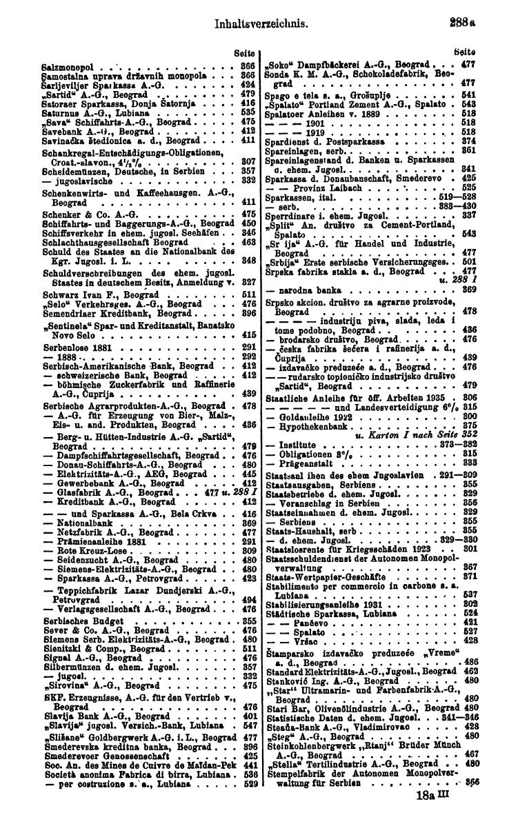 Compass. Finanzielles Jahrbuch 1942: Kroatien, Serbien - Seite 329