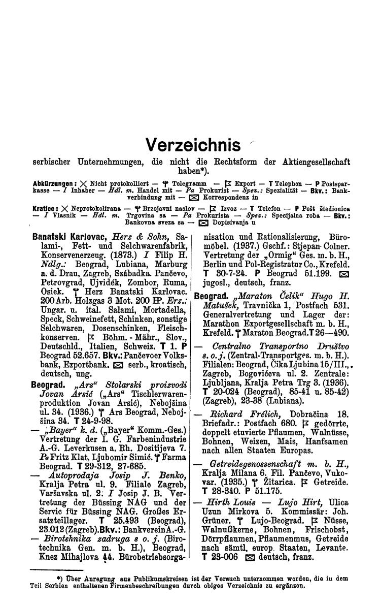 Compass. Finanzielles Jahrbuch 1942: Kroatien, Serbien - Seite 560