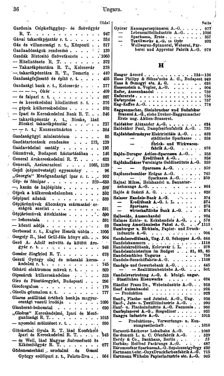 Compass. Finanzielles Jahrbuch 1943: Ungarn. - Seite 42