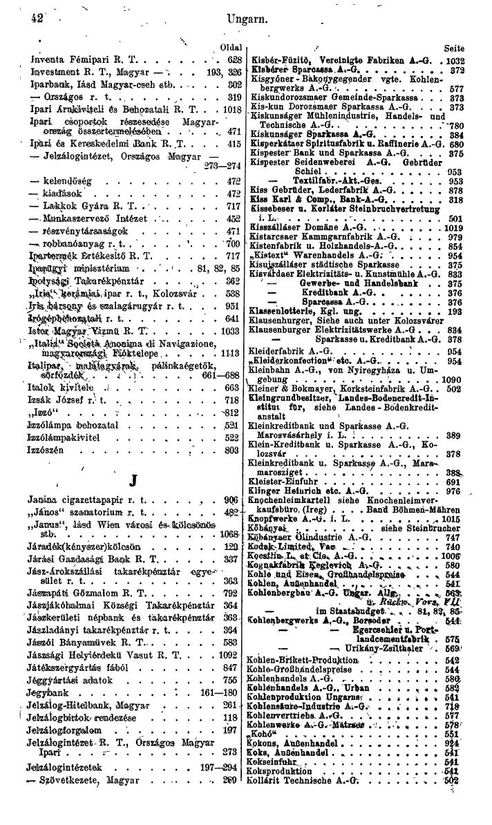 Compass. Finanzielles Jahrbuch 1943: Ungarn. - Seite 48