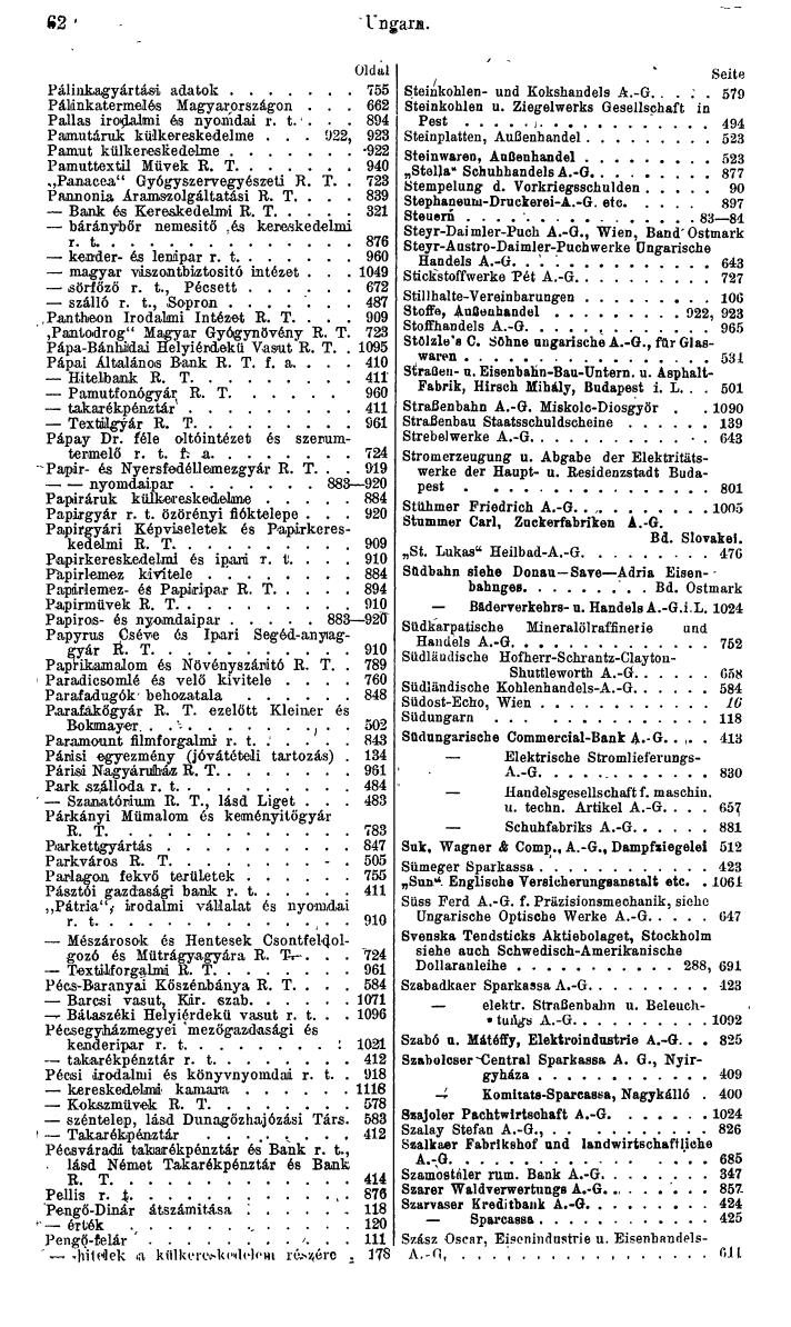 Compass. Finanzielles Jahrbuch 1943: Ungarn. - Seite 68