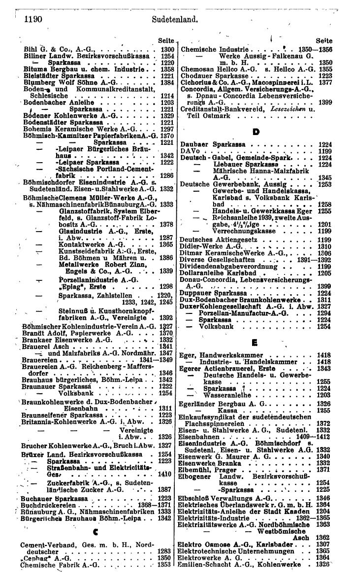 Compass. Finanzielles Jahrbuch 1942: Österreich, Sudetenland. - Seite 1284