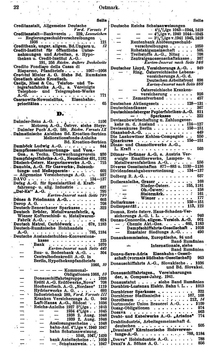 Compass. Finanzielles Jahrbuch 1942: Österreich, Sudetenland. - Seite 36