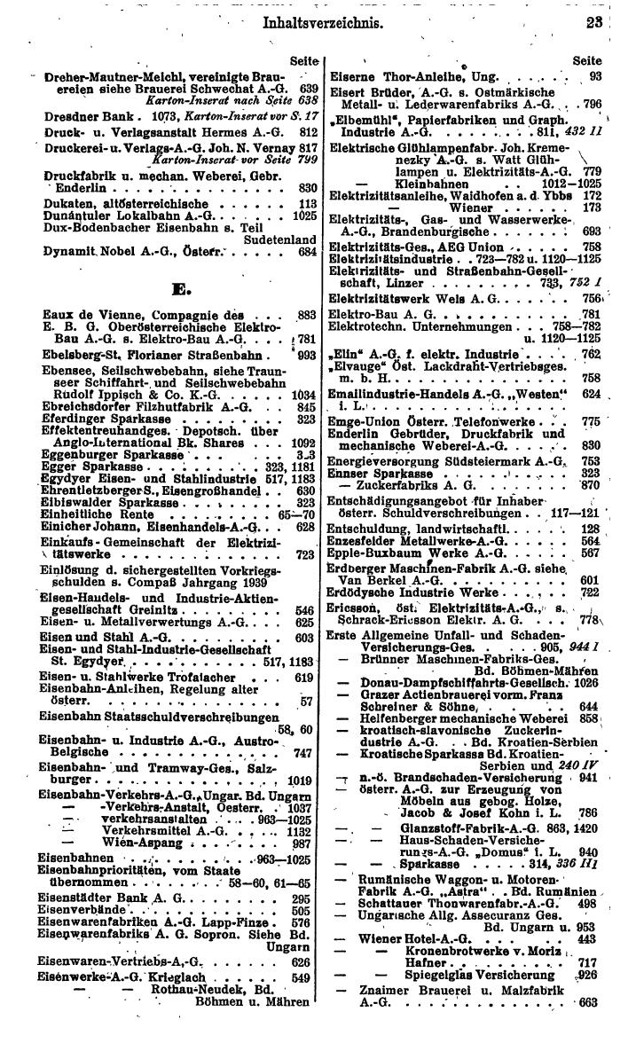 Compass. Finanzielles Jahrbuch 1942: Österreich, Sudetenland. - Seite 37