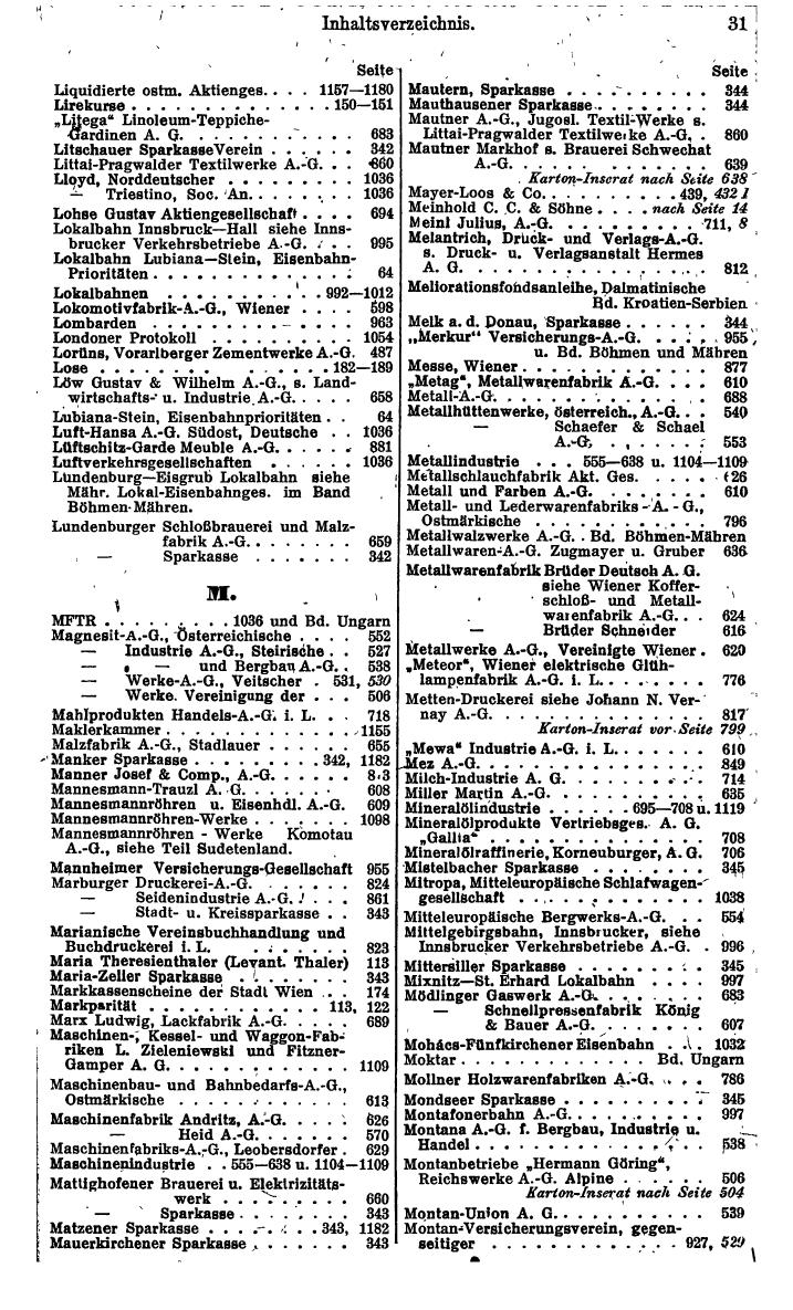 Compass. Finanzielles Jahrbuch 1942: Österreich, Sudetenland. - Seite 45