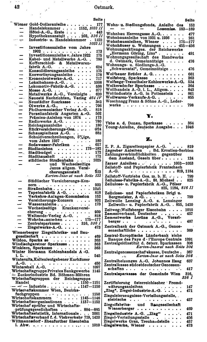 Compass. Finanzielles Jahrbuch 1942: Österreich, Sudetenland. - Seite 56