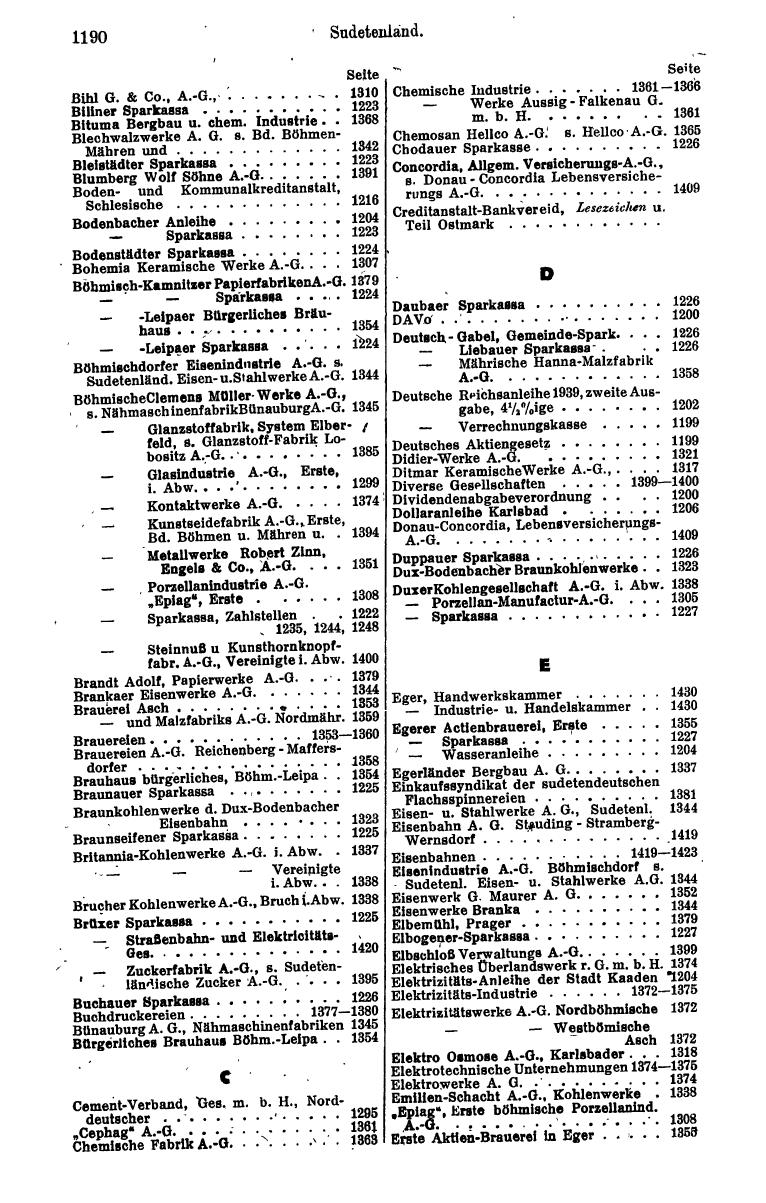 Compass. Finanzielles Jahrbuch 1943: Österreich, Sudetenland. - Seite 1278