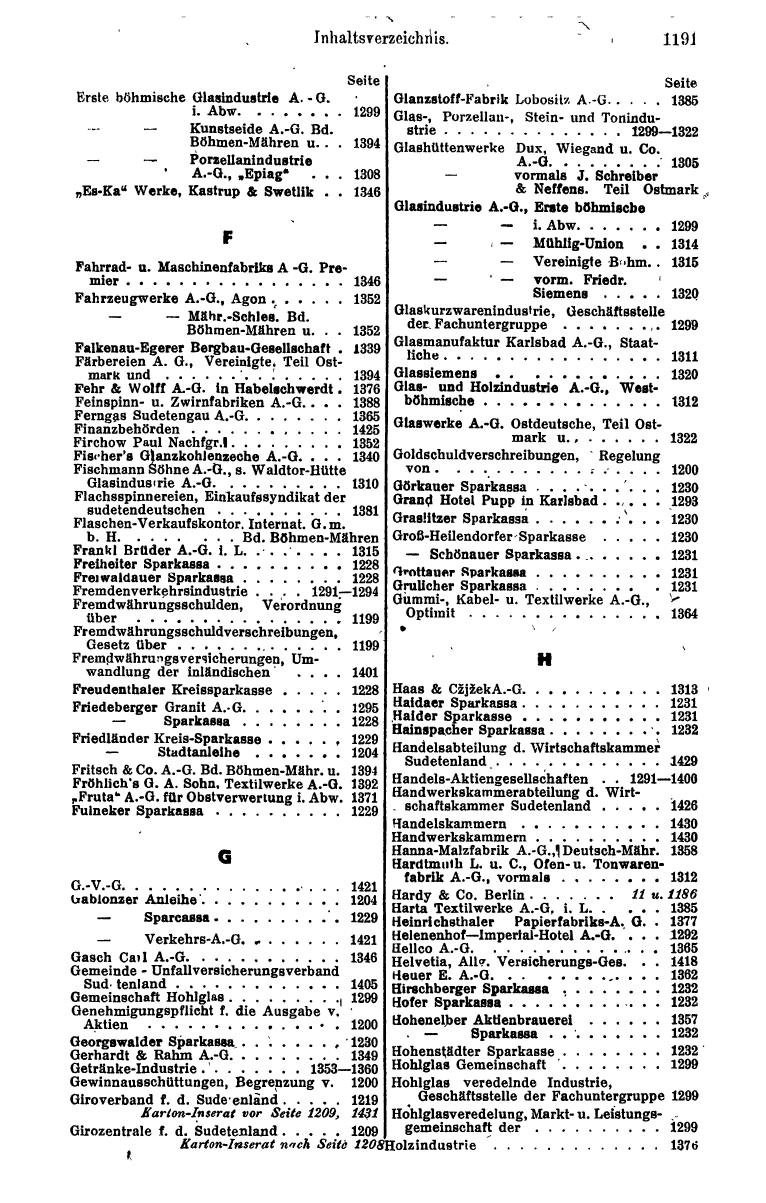 Compass. Finanzielles Jahrbuch 1943: Österreich, Sudetenland. - Seite 1279