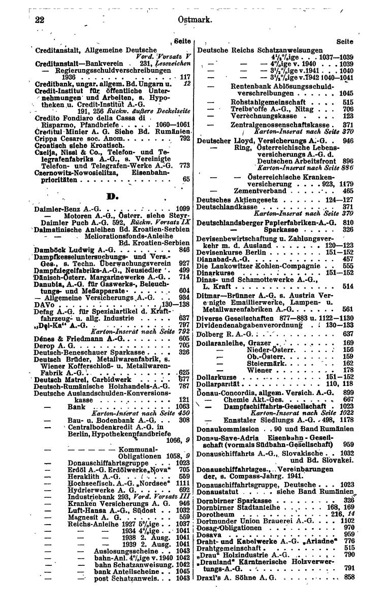 Compass. Finanzielles Jahrbuch 1943: Österreich, Sudetenland. - Seite 34