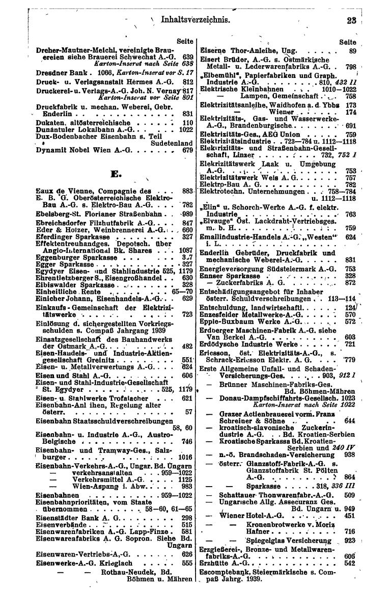 Compass. Finanzielles Jahrbuch 1943: Österreich, Sudetenland. - Seite 35