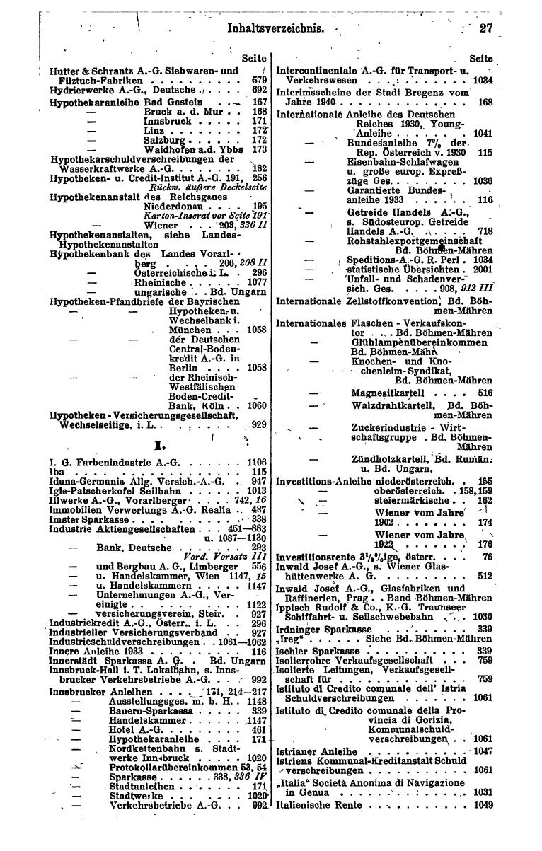 Compass. Finanzielles Jahrbuch 1943: Österreich, Sudetenland. - Seite 39