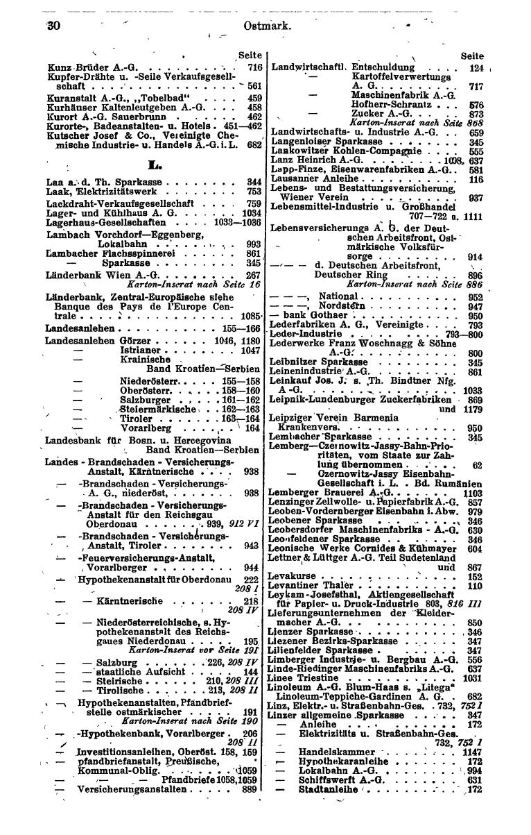 Compass. Finanzielles Jahrbuch 1943: Österreich, Sudetenland. - Seite 42