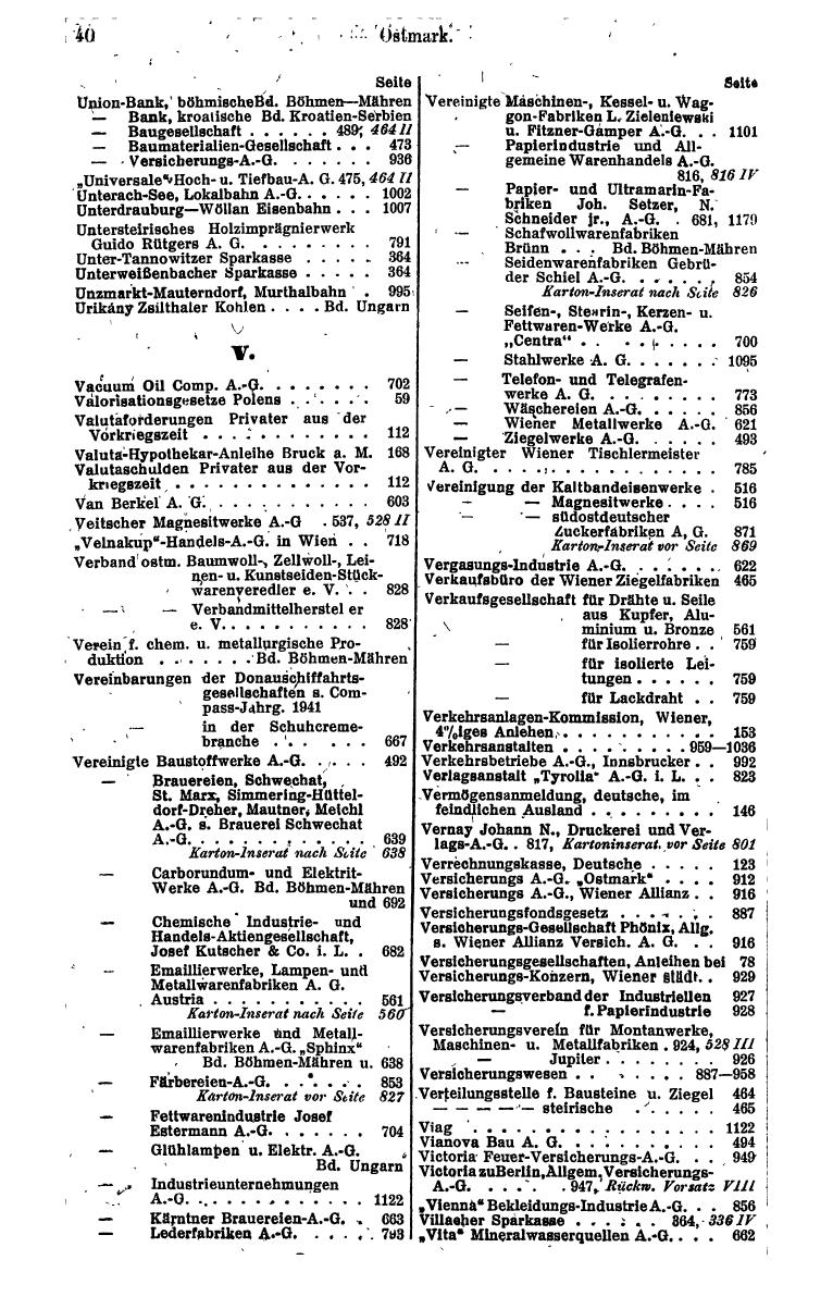 Compass. Finanzielles Jahrbuch 1943: Österreich, Sudetenland. - Page 54