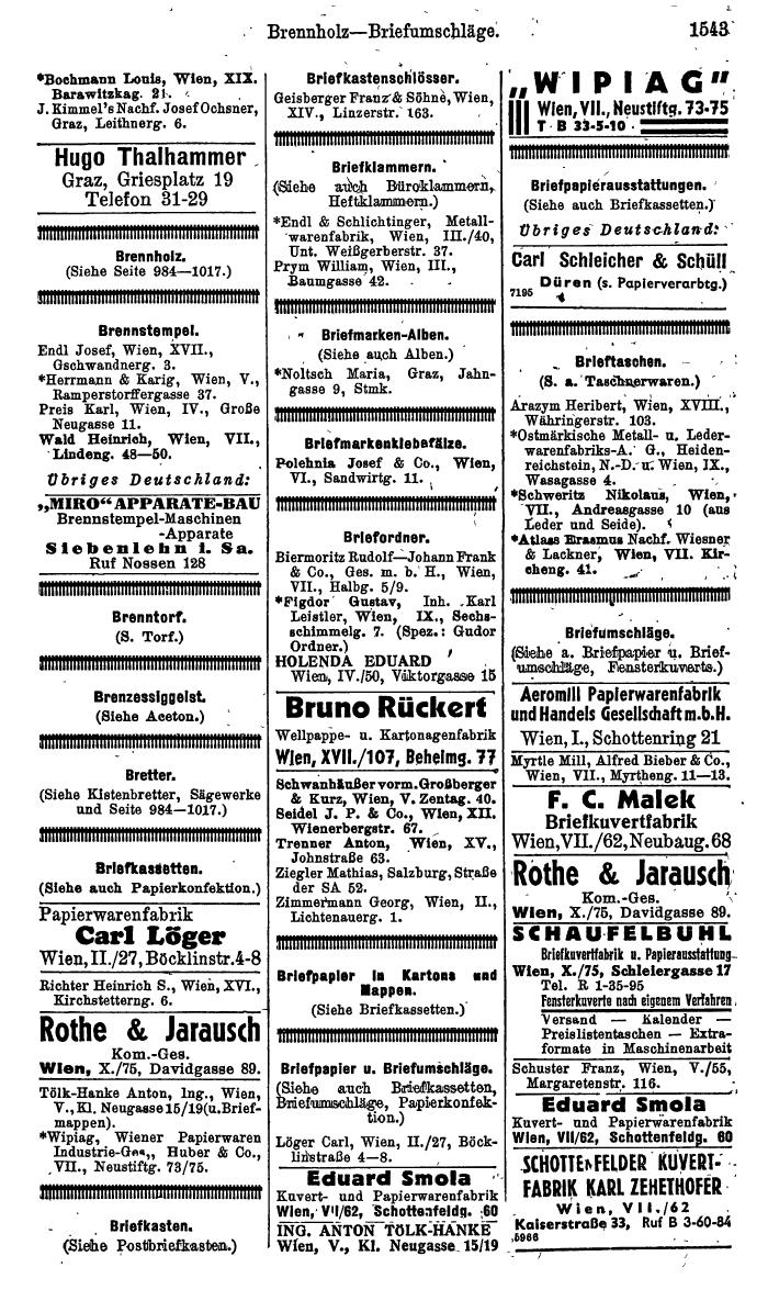 Compass. Kommerzielles Jahrbuch 1944: Ostmark. - Page 1733