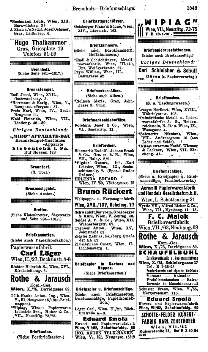 Compass. Kommerzielles Jahrbuch 1944: Ostmark. - Seite 1733
