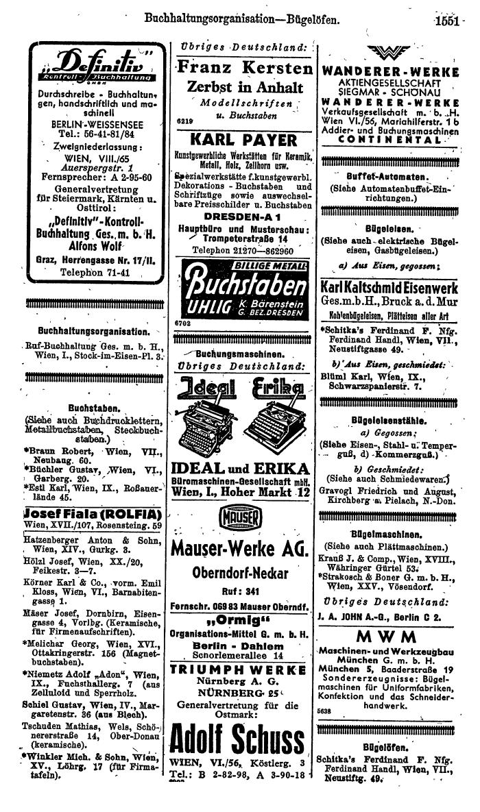 Compass. Kommerzielles Jahrbuch 1944: Ostmark. - Seite 1741
