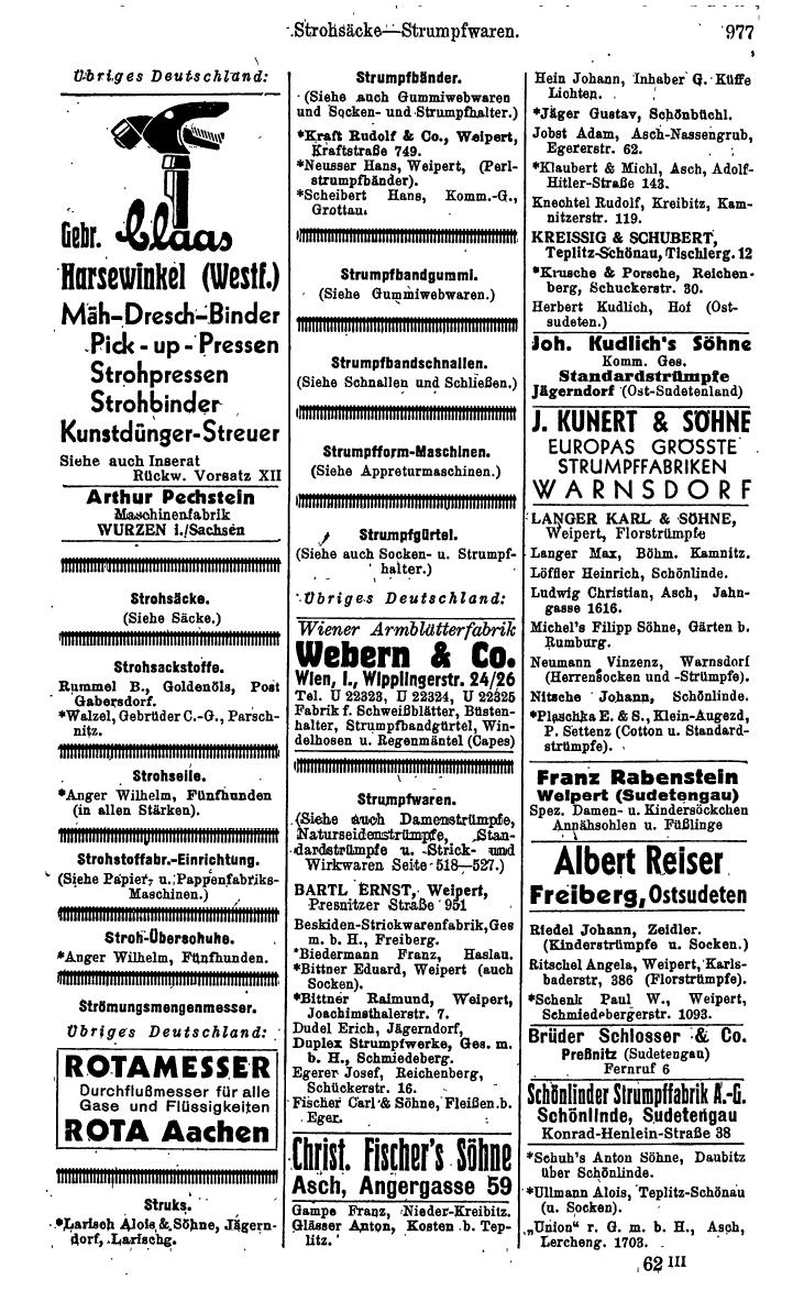 Compass. Kommerzielles Jahrbuch 1943: Sudetenland. - Seite 1031