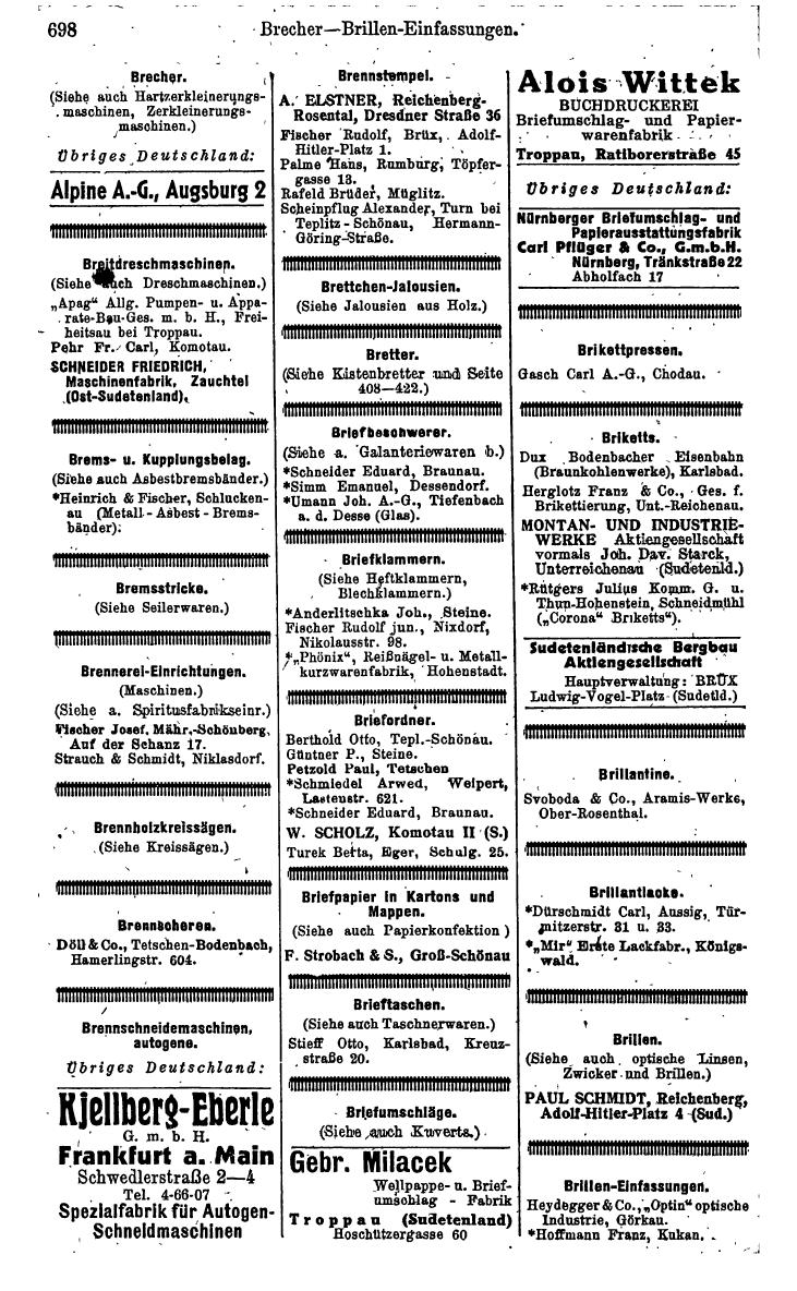 Compass. Kommerzielles Jahrbuch 1943: Sudetenland. - Page 752