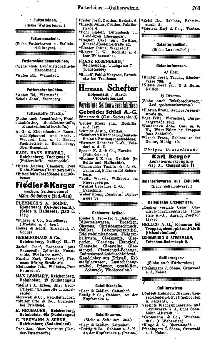 Compass. Kommerzielles Jahrbuch 1943: Sudetenland. - Seite 817