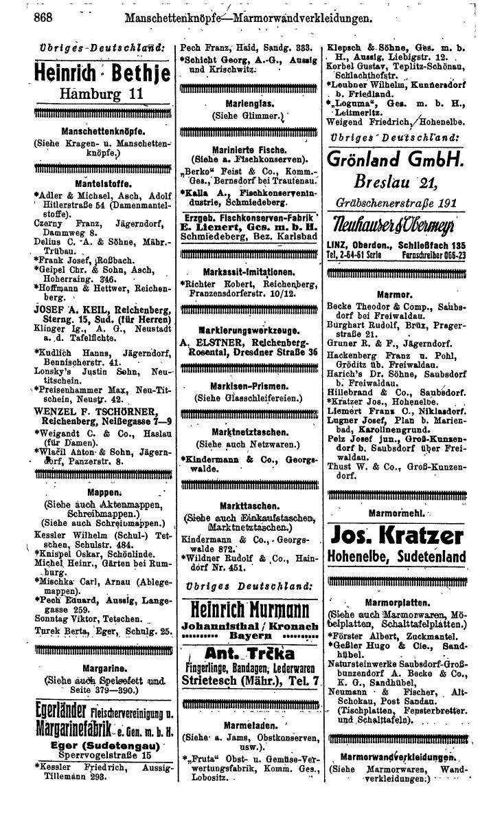 Compass. Kommerzielles Jahrbuch 1943: Sudetenland. - Page 922