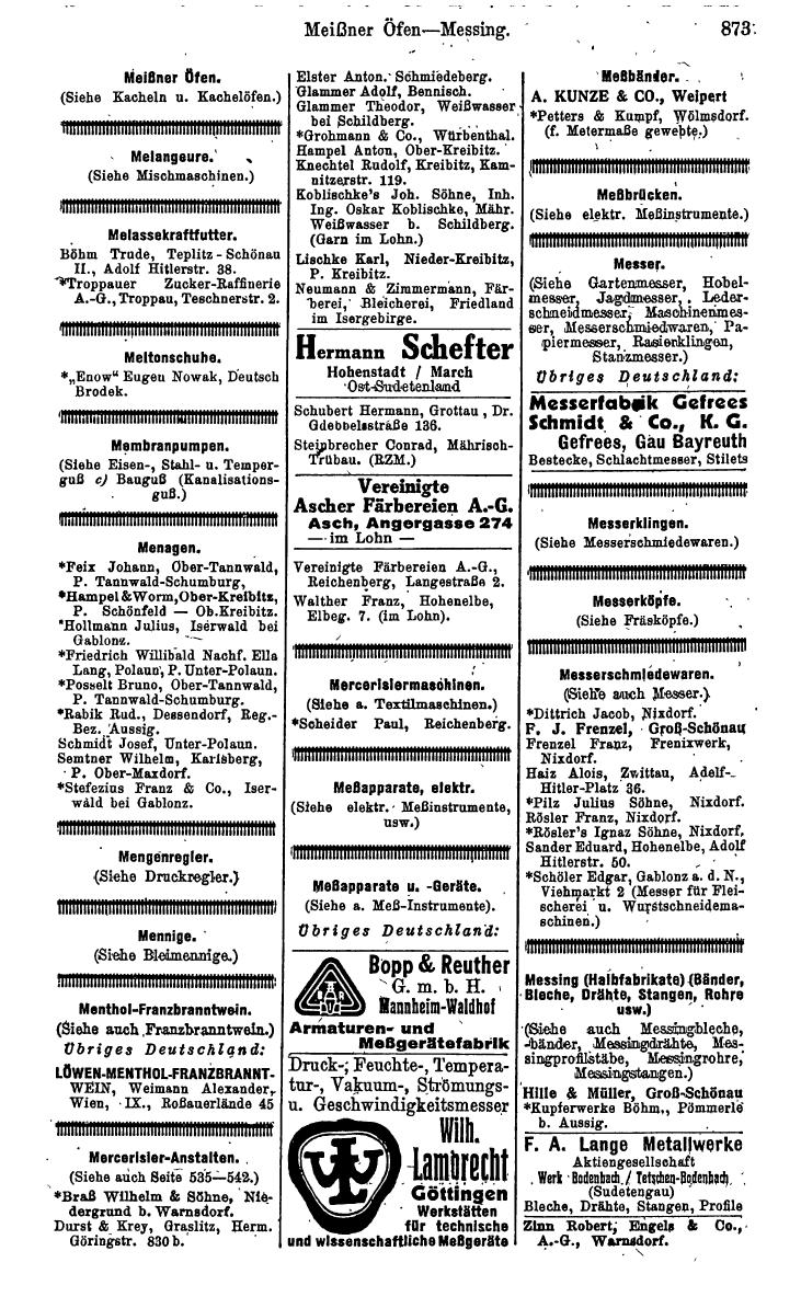 Compass. Kommerzielles Jahrbuch 1943: Sudetenland. - Page 927