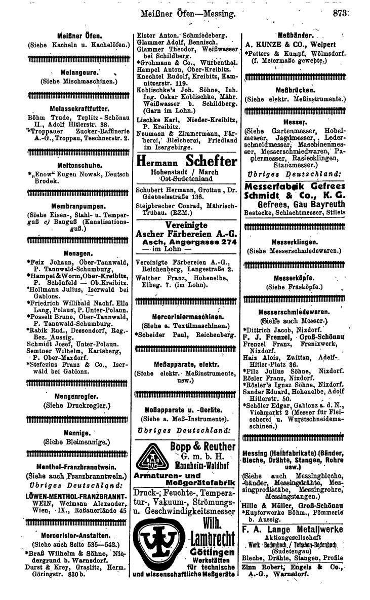 Compass. Kommerzielles Jahrbuch 1943: Sudetenland. - Seite 927
