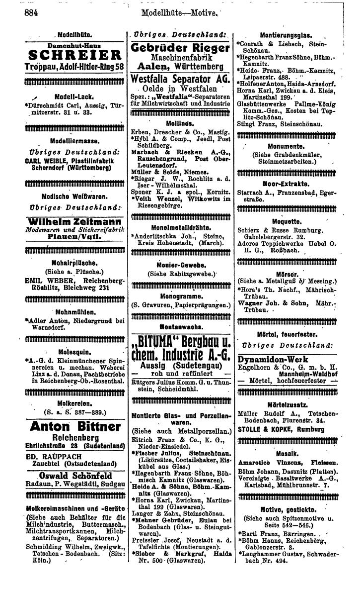 Compass. Kommerzielles Jahrbuch 1943: Sudetenland. - Seite 938