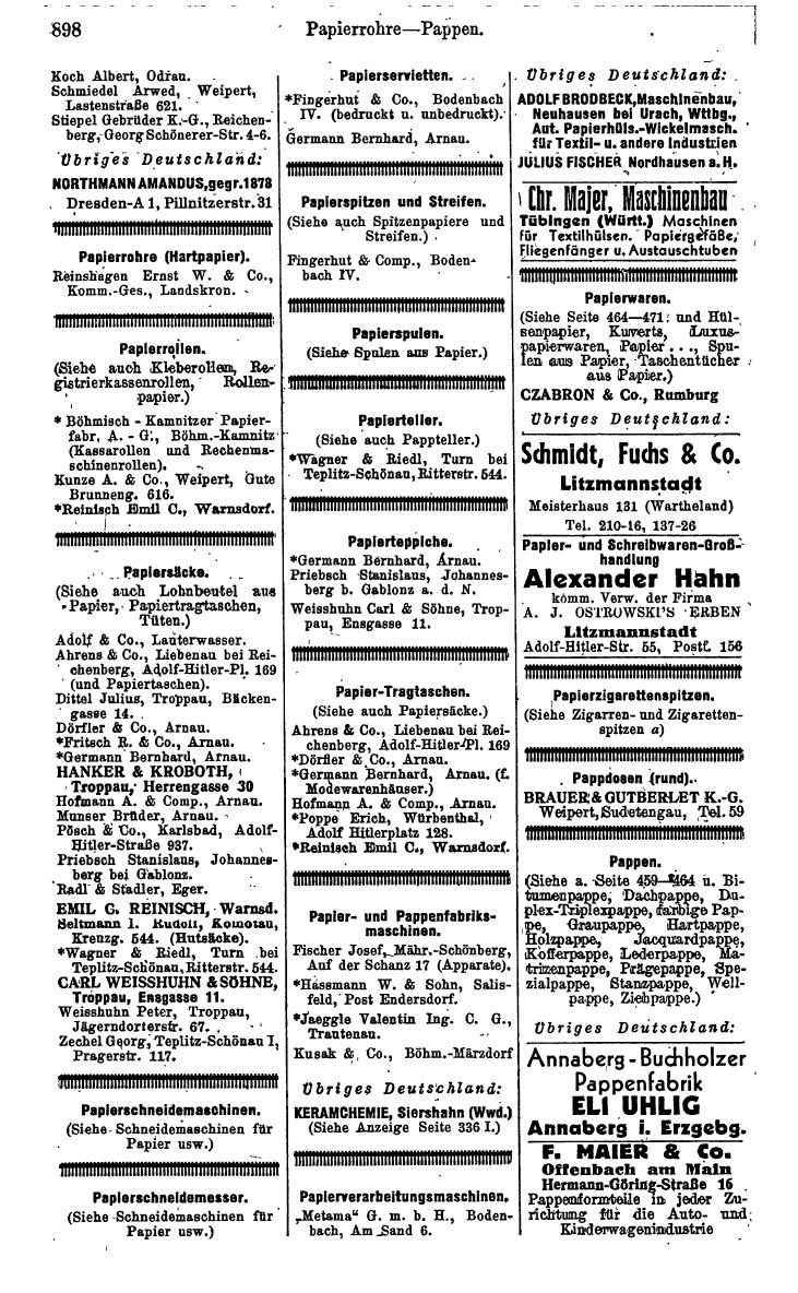 Compass. Kommerzielles Jahrbuch 1943: Sudetenland. - Seite 952