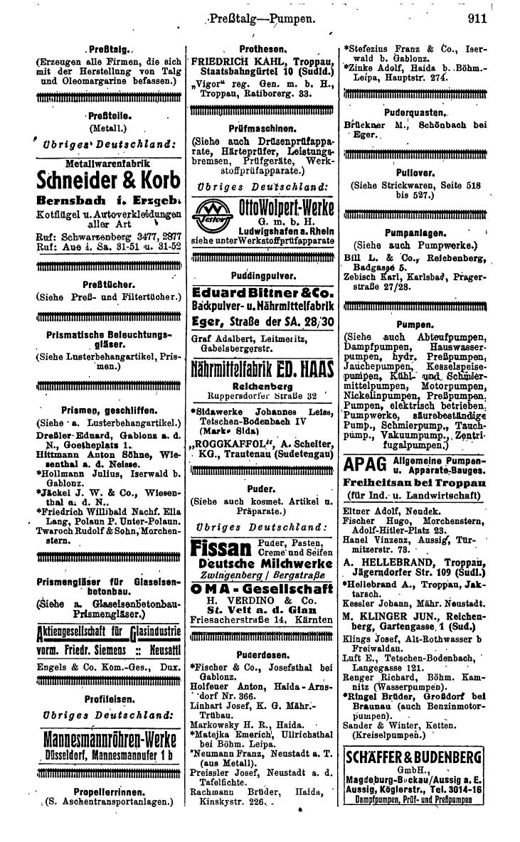 Compass. Kommerzielles Jahrbuch 1943: Sudetenland. - Seite 965