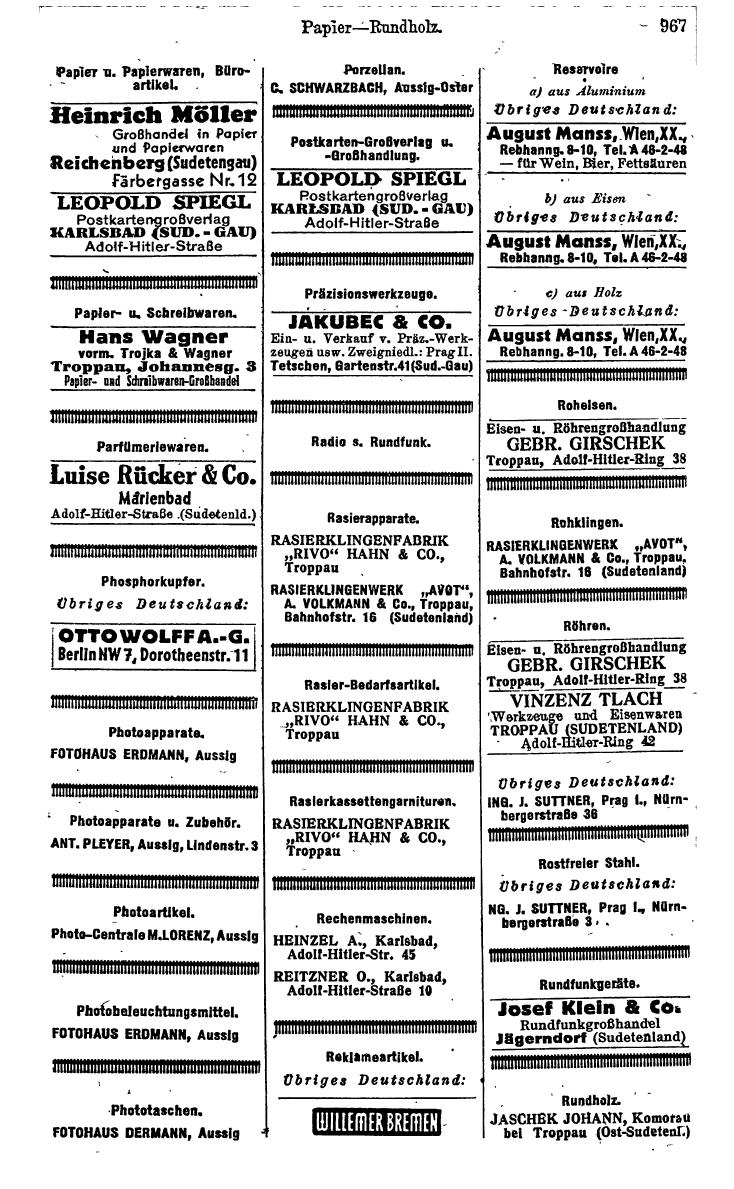 Compass. Kommerzielles Jahrbuch 1942: Sudetenland. - Seite 1013