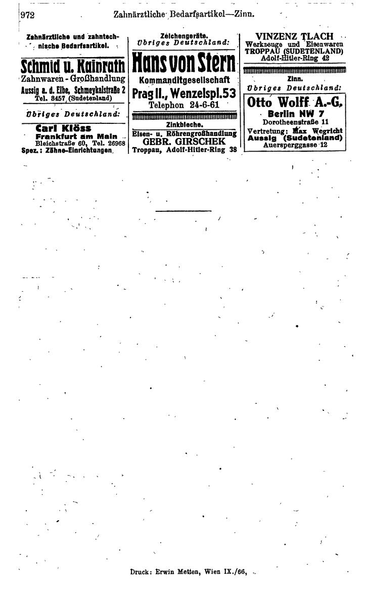 Compass. Kommerzielles Jahrbuch 1942: Sudetenland. - Page 1018