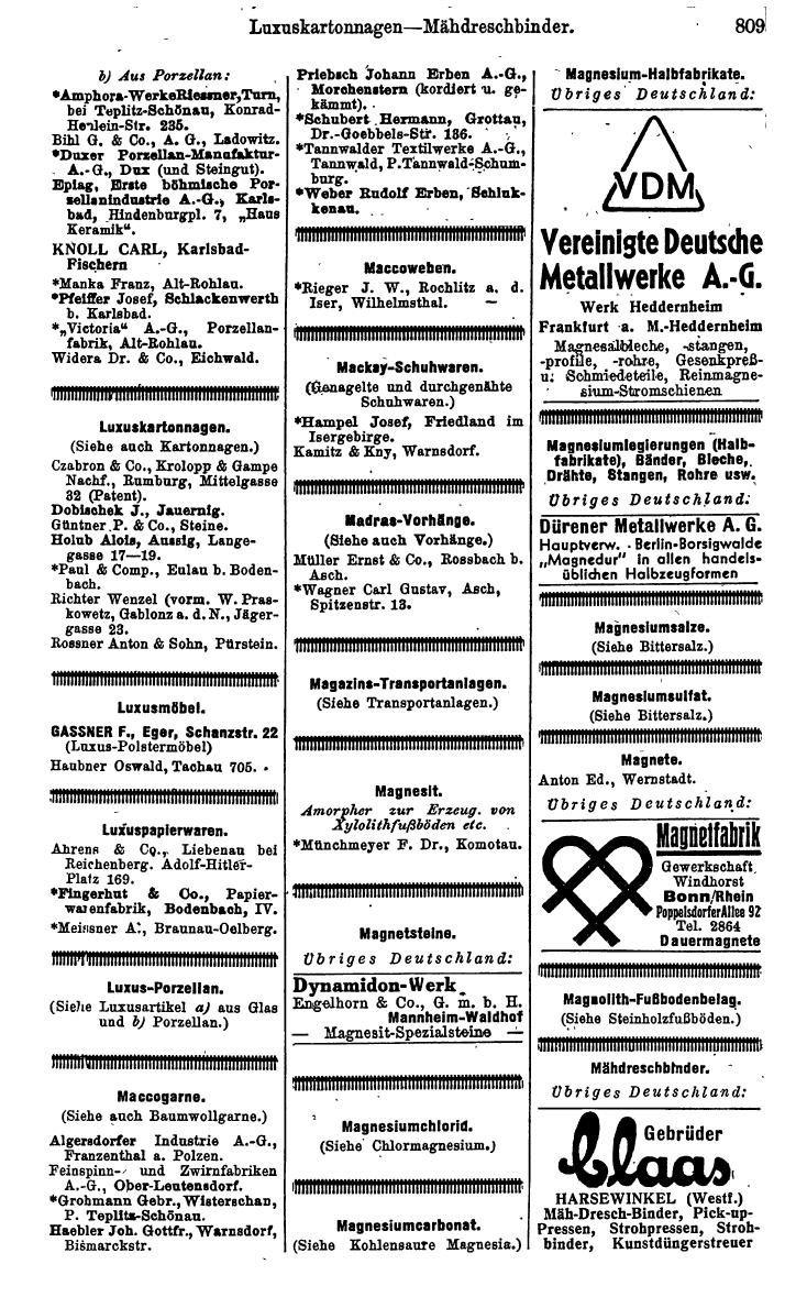 Compass. Kommerzielles Jahrbuch 1942: Sudetenland. - Seite 855